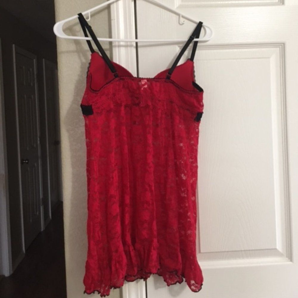 Women's Gilligan & O'Malley Chemise--Size M--Red/Black - Picture 2 of 3
